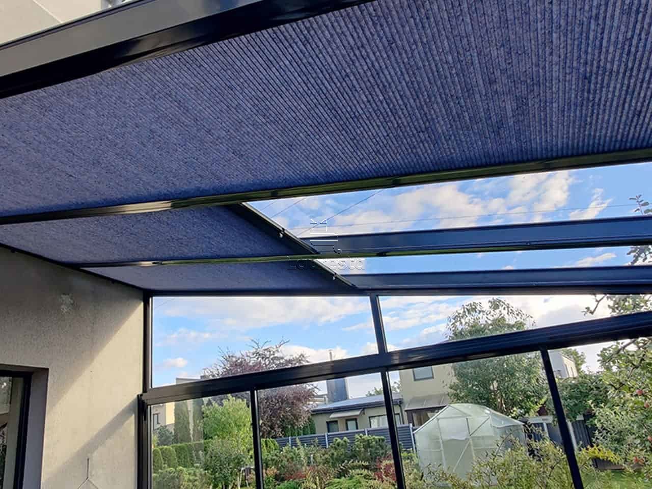 Honeycomb koriuko plisuotos zaliuzes verandos stikliniam stogui
