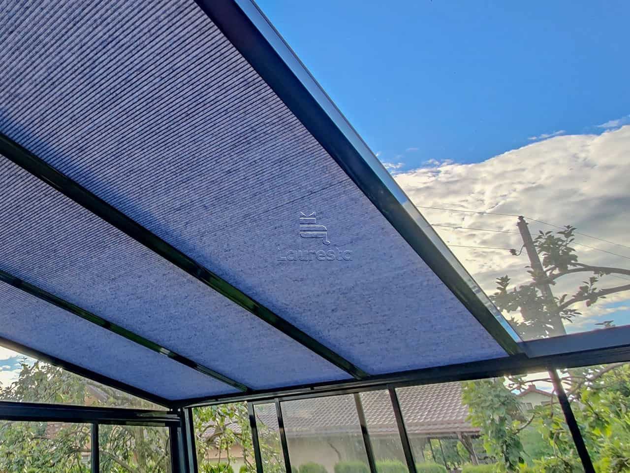 Honeycomb koriuko plisuotos zaliuzes verandos stikliniam stogui