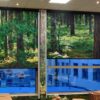 Tradiciniai funkcionalūs roletai su spauda muziejaus klasėje Šiauliuose