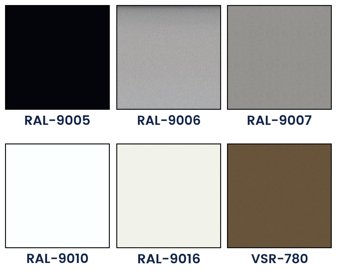 Basic lamellae colors of outdoor blinds