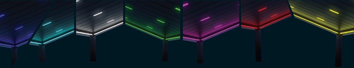 RGB LED pargolos pergoles apsvietimas terasa dimeris