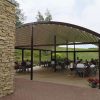 Tradicinė tentinė pergola riestu stogu iš lauko