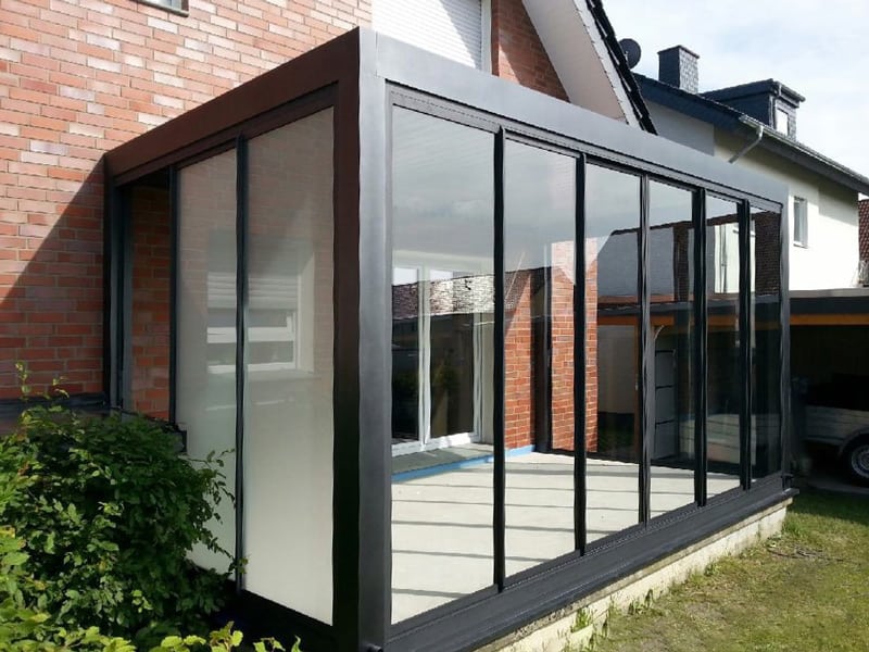 stumdomu stiklu sistema terasa pergola pergole