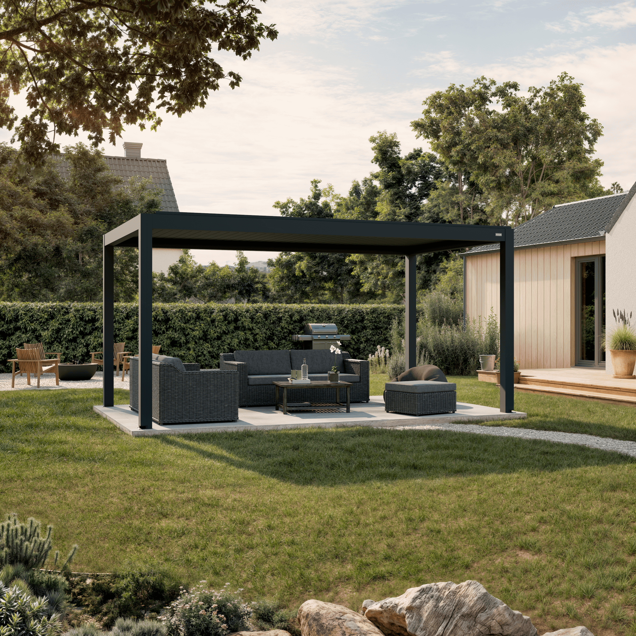 Standartinių dydžių bioklimatinės pergolos (iš sandėlio) 3 Lauresta EQUA bioklimatine pergola sode Lauresta Lauresta